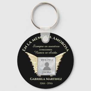 SPANISH En memoria amorosa foto memorial Key Ring