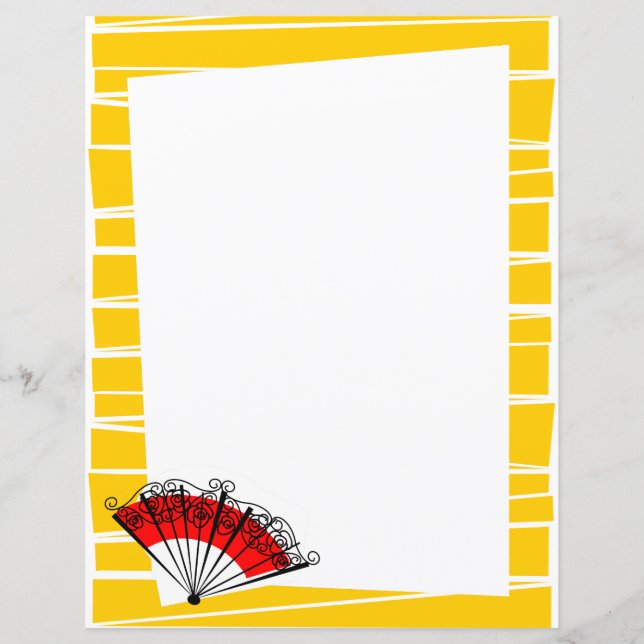 Spanish Fan Border Stripe paper sheet (Front)