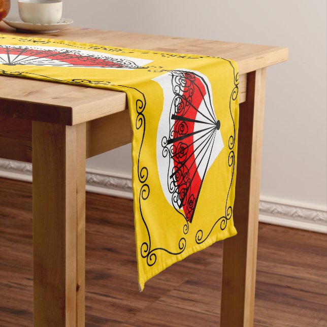 Spanish Fan Border table runner 14 X 72 (In Situ)