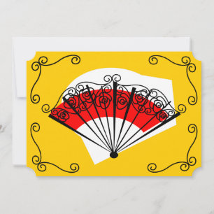 Spanish Fan Corners horizontal Invitation