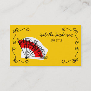 Spanish Fan Corners Name Title business card