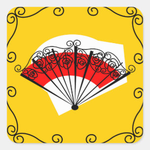 Spanish Fan Corners sticker square