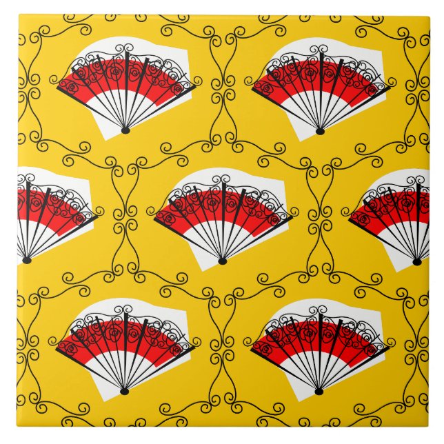 Spanish Fan Multi ceramic tile (Front)