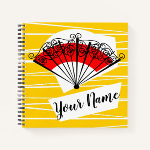 Spanish Fan Name notebook square