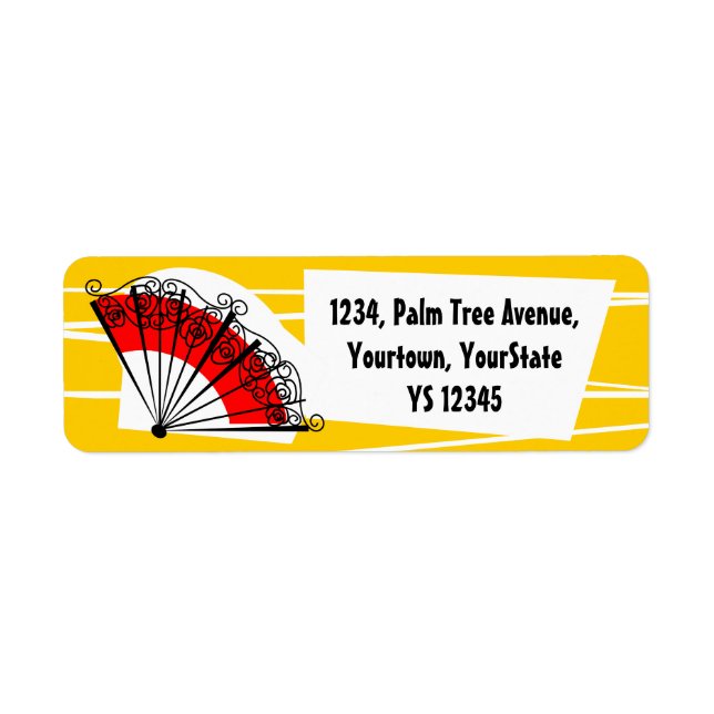 Spanish Fan return address label (Front)