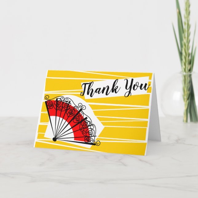 Spanish Fan Thank You landscape Card (Front)
