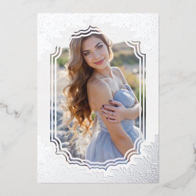 Spanish Fancy Floral Frame Mis XV Años Photo (Front)