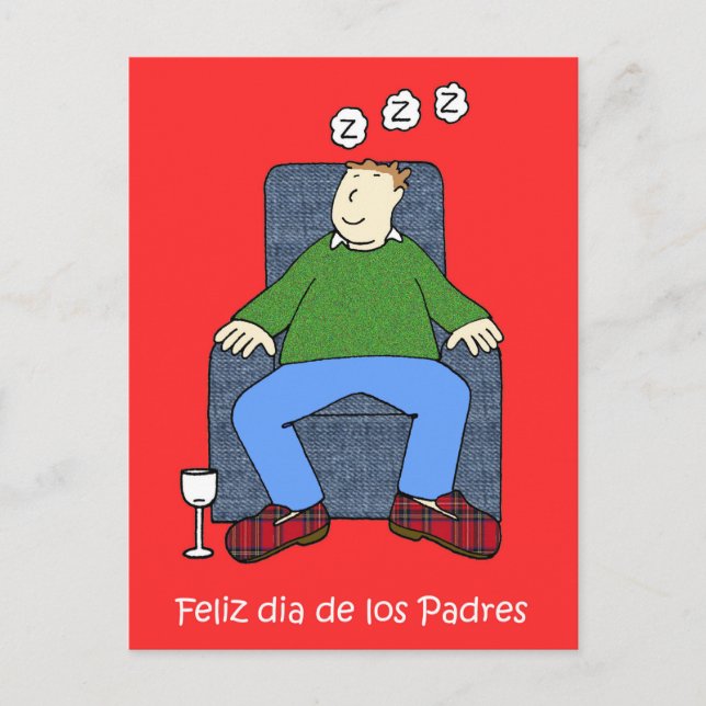 Spanish Father's Day Cartoon Humour Postcard (Front)