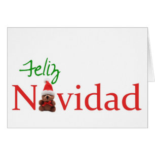 spanish Feliz Christmas Bear Card