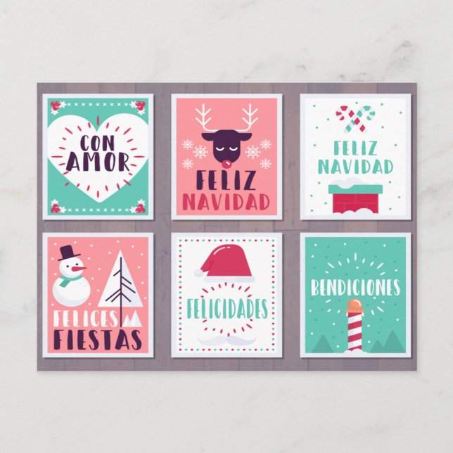 SPANISH FELIZ NAVIDAD CHRISTMAS CARD SET (Front)