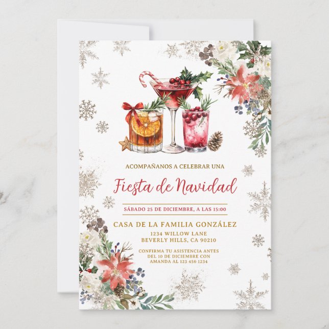 Spanish Fiesta de Navidad Christmas  Invitation (Front)