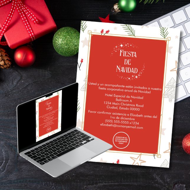 Spanish Fiesta de Navidad Corporate Christmas Invitation (Creator Uploaded)