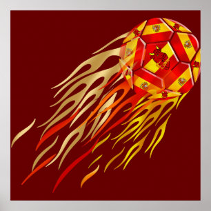 Spanish Fireball soccer futbol lovers soccer ball Poster