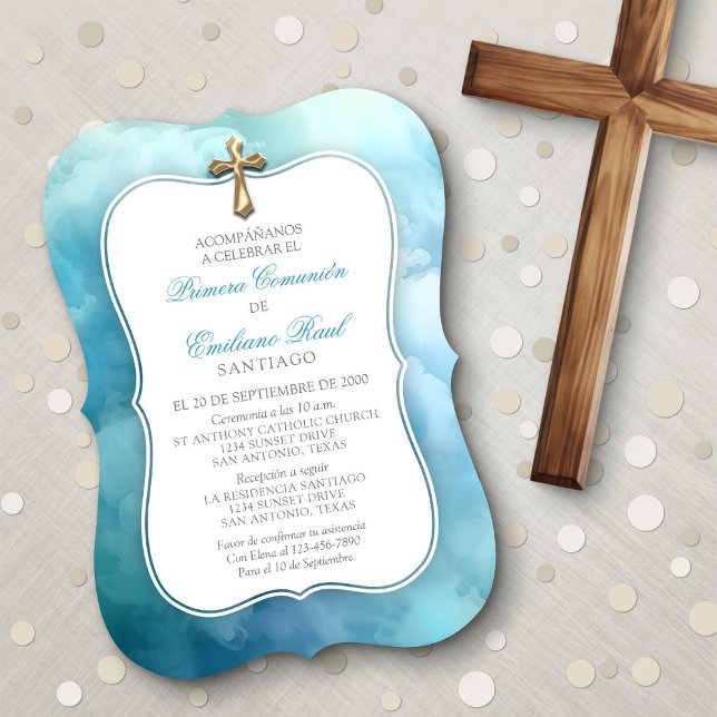 Spanish First Communion Boys' Invitation (Creator Uploaded)