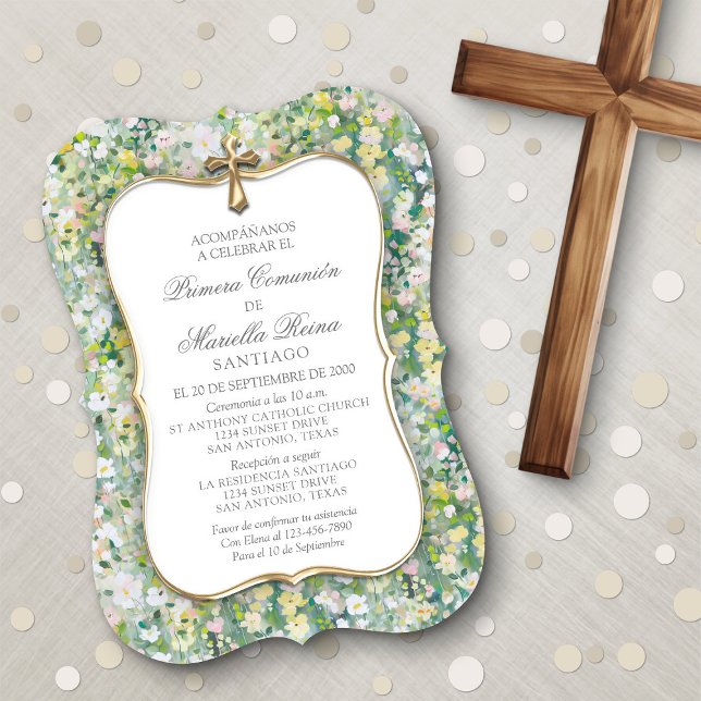 Spanish First Communion Girls' Invitation (Creator Uploaded)