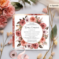 Spanish, First Communion, Rose Gold Floral