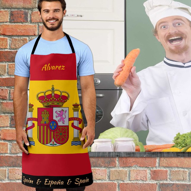 Spanish Flag apron, Spain, España Chefs kitchen Apron (Creator Uploaded)