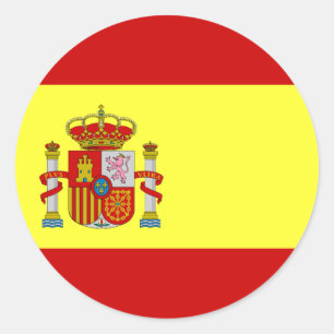 Spanish Flag Bandera Española Round Stickers