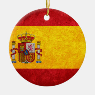 Spanish Flag Ceramic Tree Decoration