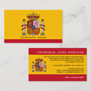 Spanish Flag Coat of Arms, Flag of Spain Business Card