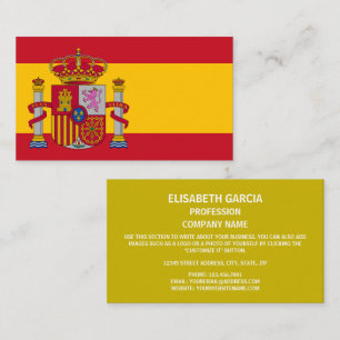 Spanish Flag & Coat of Arms, Flag of Spain Business Card