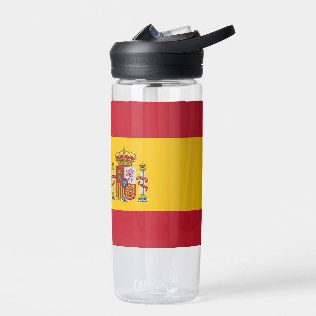 Spanish Flag Custom Name & Text Water Bottle (Left)
