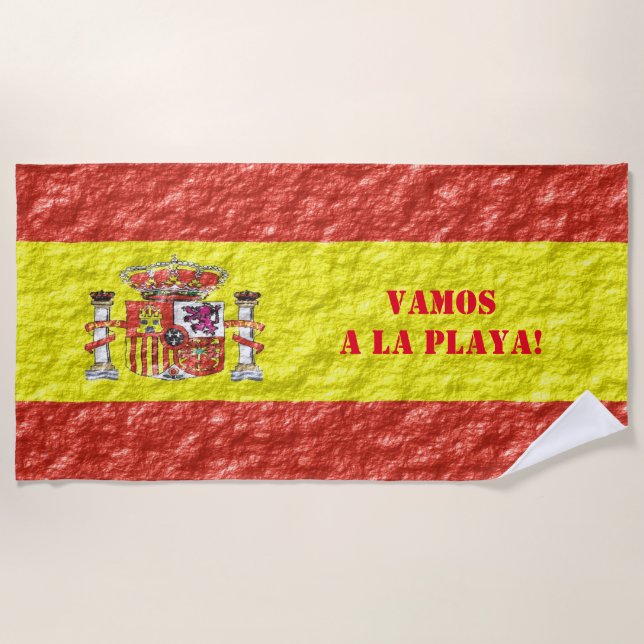 Spanish Flag Design Beach Towel (Front)
