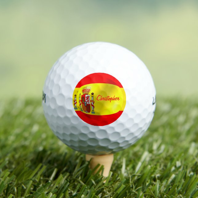 Spanish Flag Design Golf Balls (Insitu Tee)