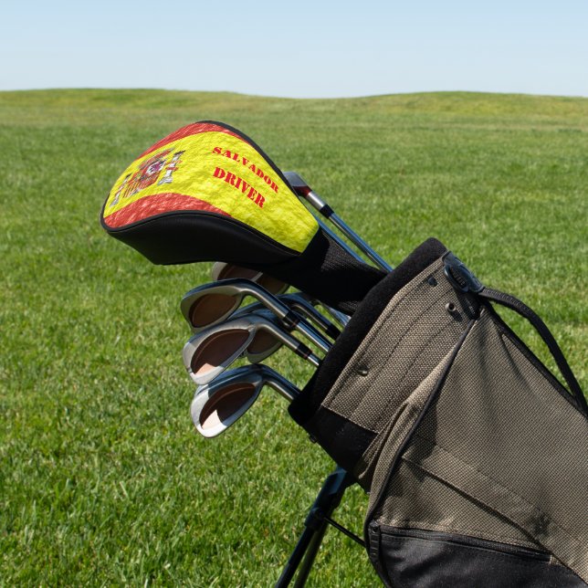 Spanish Flag Design Golf Head Cover (In Situ)