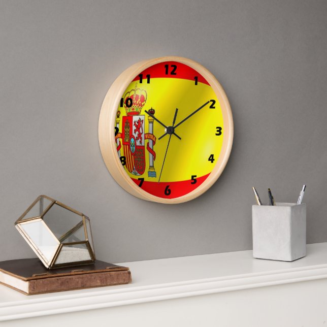 Spanish Flag Design Wall Clock (Office)