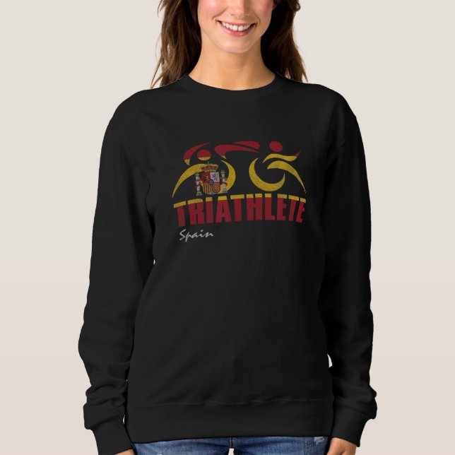 Spanish Flag España Spain Triathlon Triathlete Ins Sweatshirt (Front)