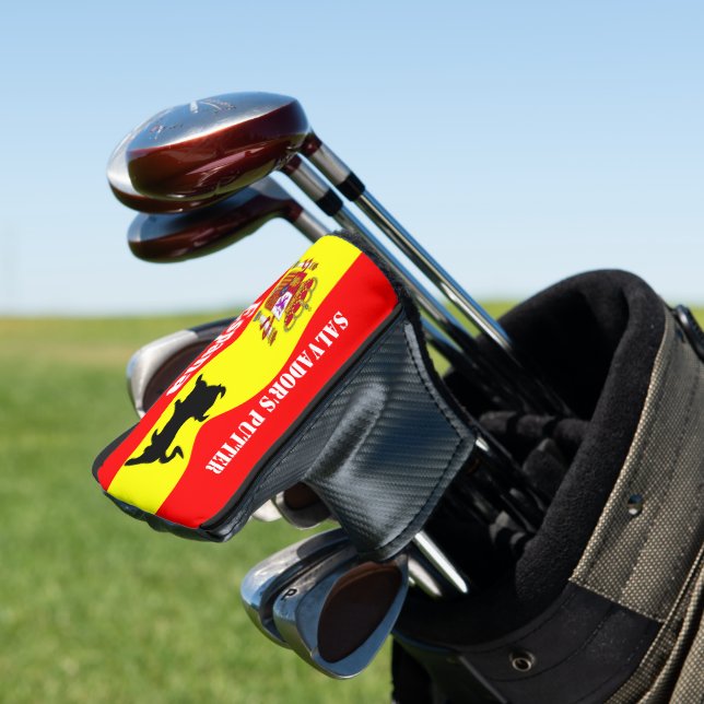 Spanish Flag Golf Head Cover (In Situ)