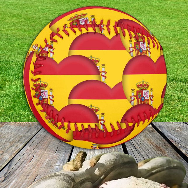 Spanish Flag, Hearts - Baseballs, Love Spain Baseball (Creator Uploaded)