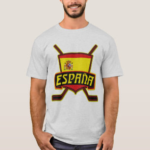 Spanish Flag Hockey Logo, With Back Print T-Shirt
