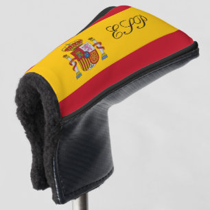Spanish flag monogrammed golf head putter cover