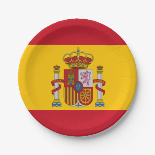 Spanish flag paper plate