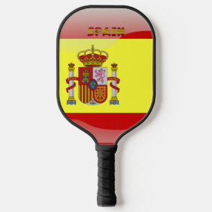 Spanish flag pickleball paddle