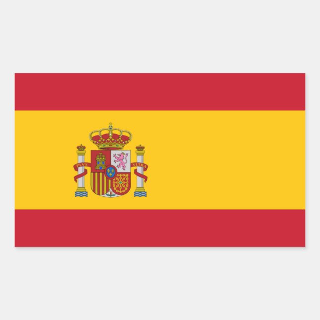 Spanish Flag Rectangular Sticker (Front)