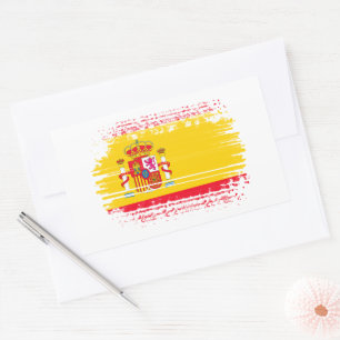 Spanish flag  rectangular sticker