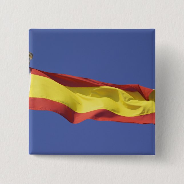 Spanish Flag RF) 15 Cm Square Badge (Front)