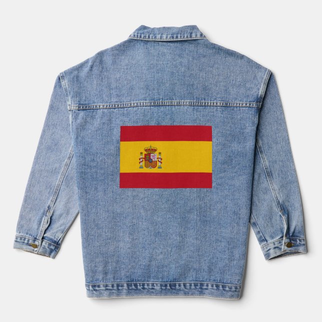 Spanish Flag Spain Denim Jacket (Back)
