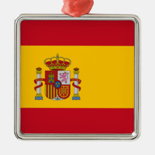 Spanish Flag (Spain) Metal Tree Decoration