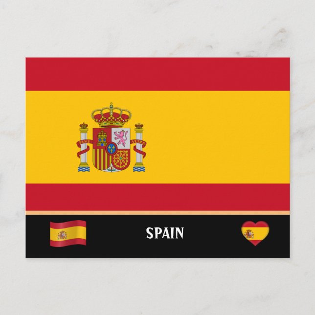 Spanish Flag & Spanish country travel / Spain Postcard (Front)