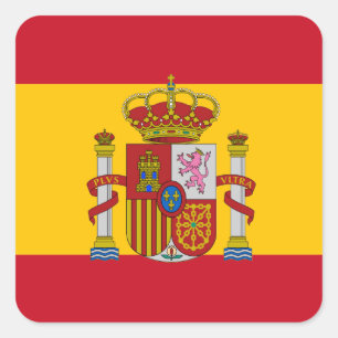 Spanish flag square sticker