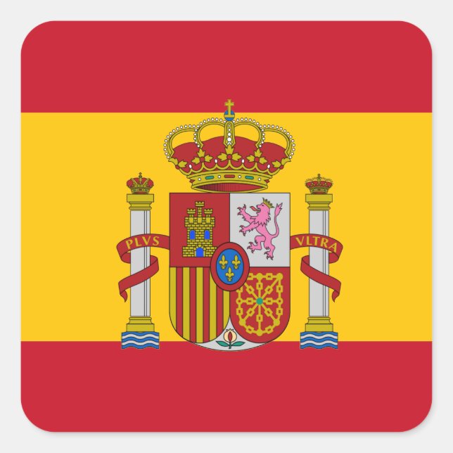 Spanish flag square sticker (Front)