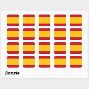 Spanish flag square sticker
