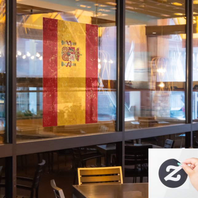Spanish Flag Vintage Grunge (Restaurant Window)