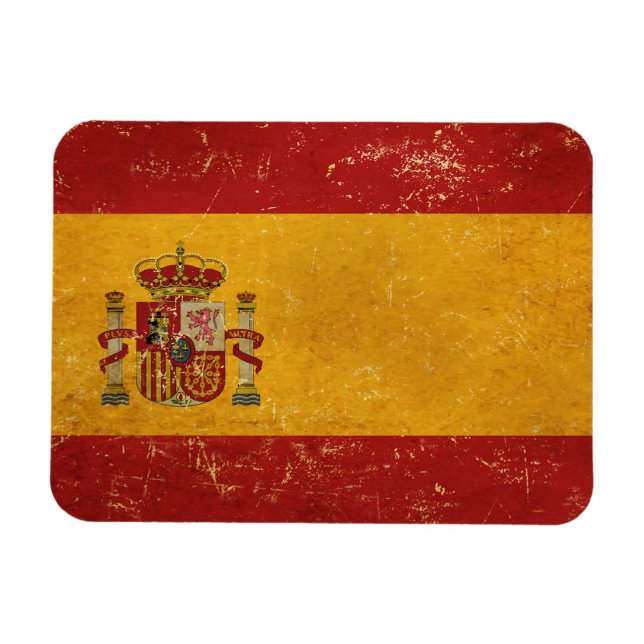 Spanish Flag Vintage Grunge Design Magnet (Horizontal)
