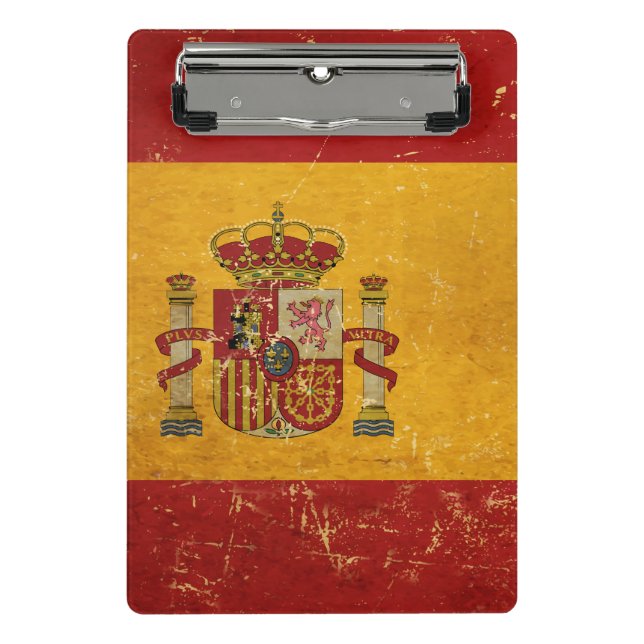 Spanish Flag Vintage Grunge Design Mini Clipboard (Front)