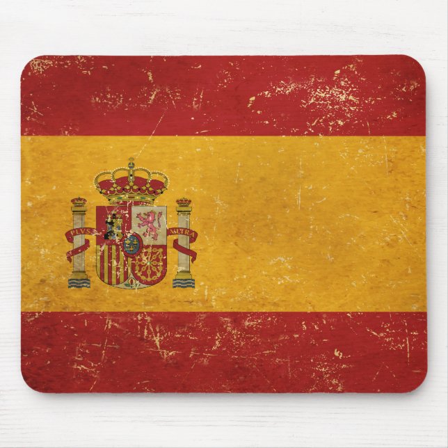 Spanish Flag Vintage Grunge Design Mouse Pad (Front)